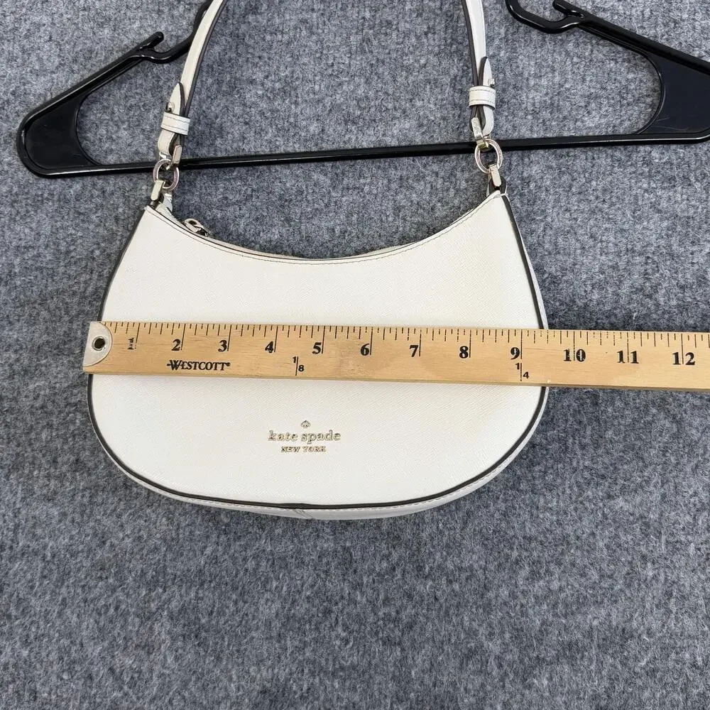 Kate Spade Paige Convertible Crossbody Shoulder Bag White Leather Minimalist